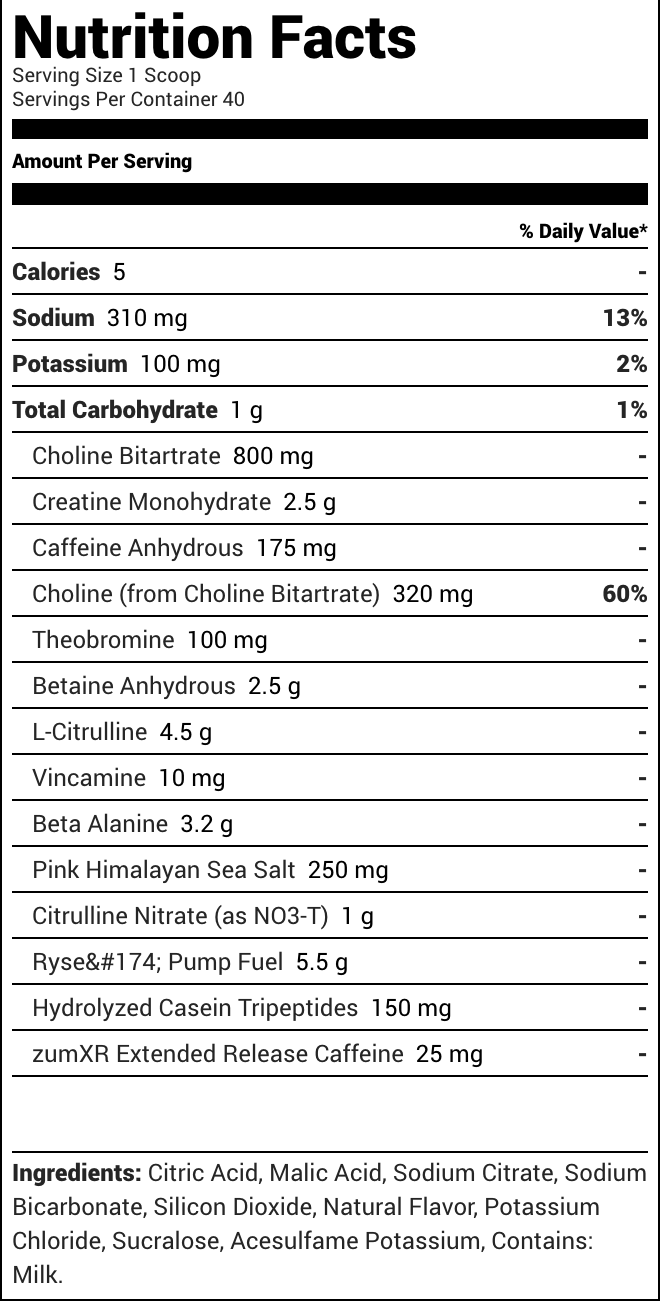 Ryse Supplements Pre-Workout Godzilla Passion Pineapple