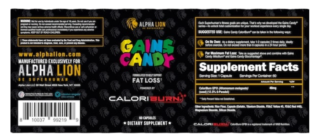 Alpha Lion Gains Candy Caloriburn