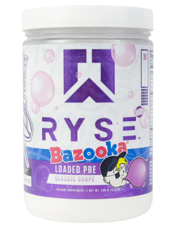 Ryse Supplements Loaded Pre-Workout Bazooka Classic Grape