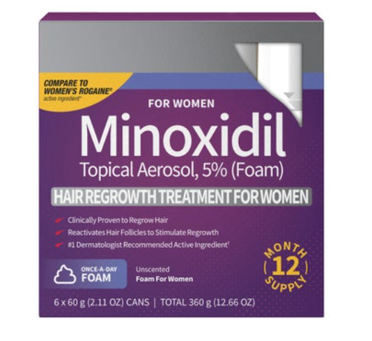 Women’s Minoxidil by Perrigo Hair Regrowth Treatment 2.11 fl oz, 6-pack